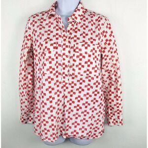 Madewell Red and White Checkered Blouse Tunic
